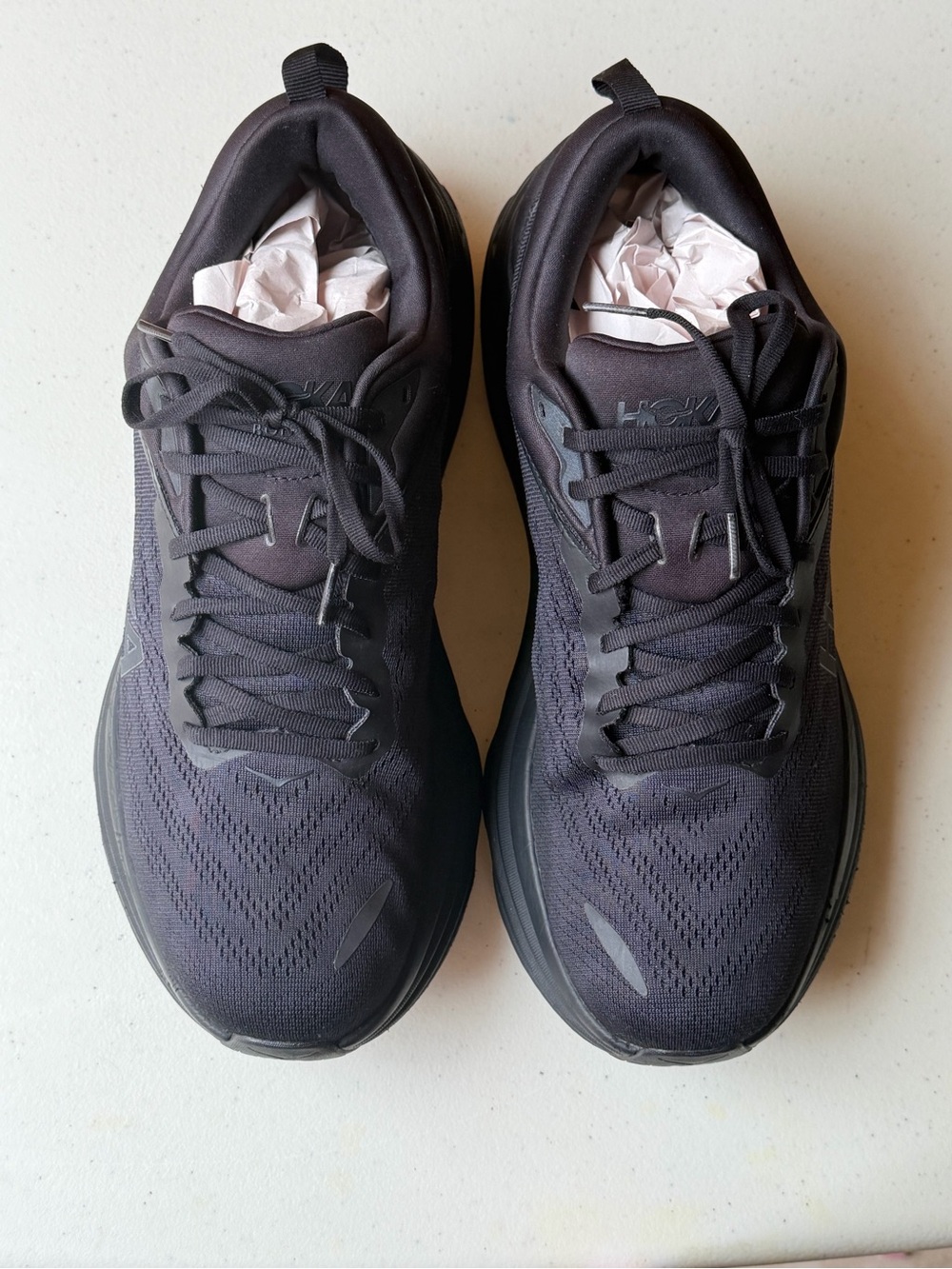 Hoka Bondi 8 Triple Black Max Cushion Running Shoes Men's Size 12.5